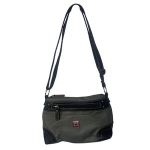 Grey Black Faux Leather Crossbody Shoulder Bag Purse Medium Adjustable Strap